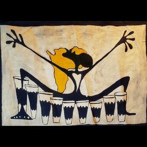 Kenyan African batik on cloth canvas